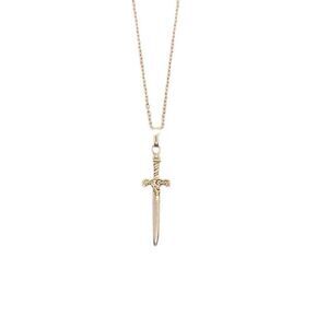 Ace of Swords Excalibur Gold Dainty Chain Necklace